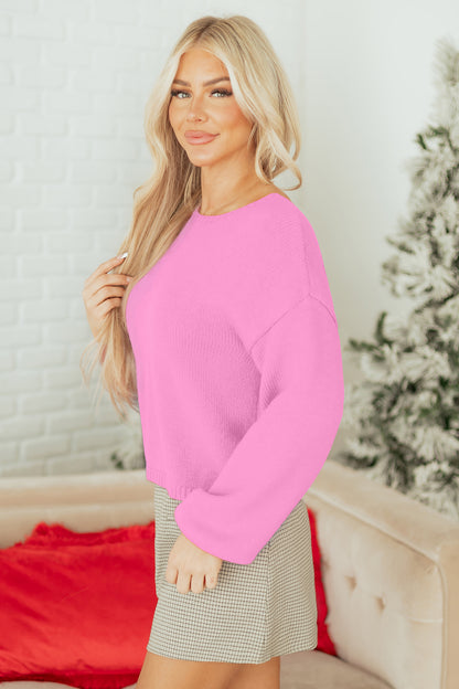 Bonbon Festive Bow Backless Bubble Sleeve Sweater