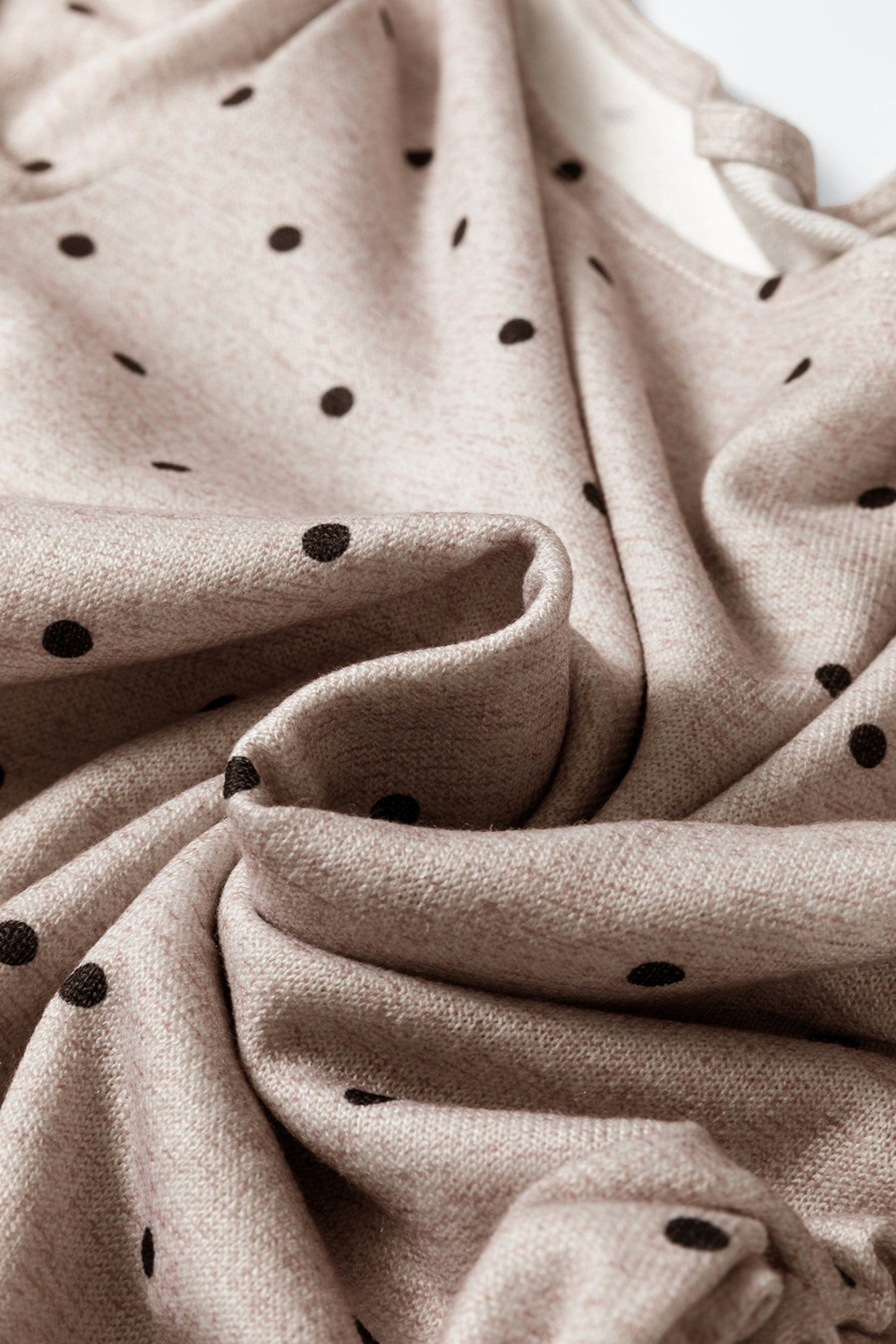 Jet Stream Polka Dot Boat Neck Knit Long Sleeve T Shirt