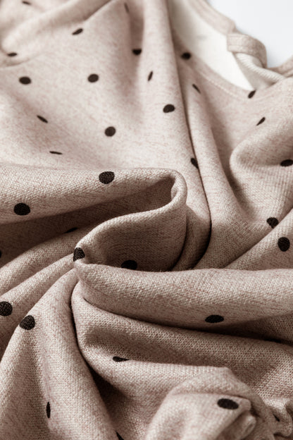 Jet Stream Polka Dot Boat Neck Knit Long Sleeve T Shirt