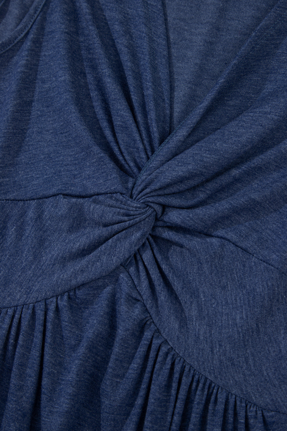 Dirty blue Twisted Bust V Neck Sleeveless Dress