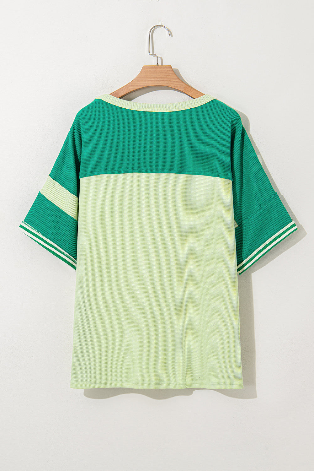 Green Stripe Patchwork Colorblock Plus Size T Shirt