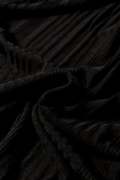 Stone Blue Ribbed Open Front Knitted Top with Pockets