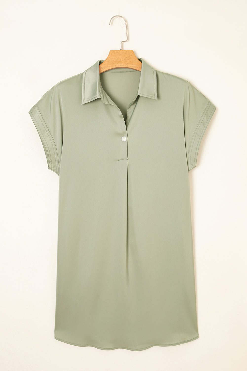 Laurel Green Buttoned Collar Shift T-shirt Mini Dress