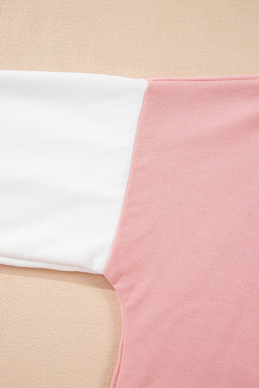 Light Pink 2pcs Color Block Pullover Loose Pant Set