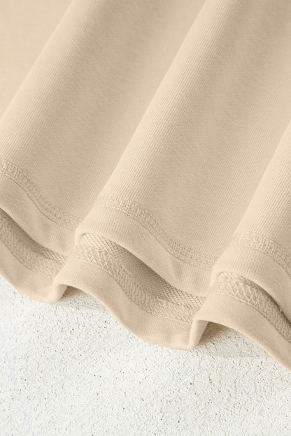 Orchid Petal Solid Color Raw Seam Patchwork Baggy Sweatshirt