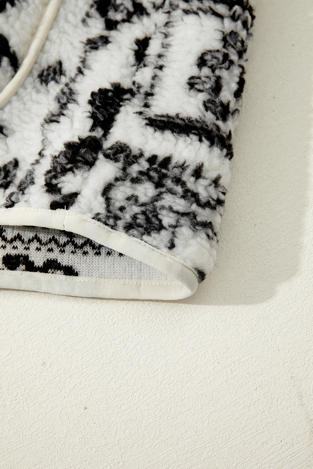 Beige Sherpa Paisley Print Pocketed Western Fashion Vest Jacket