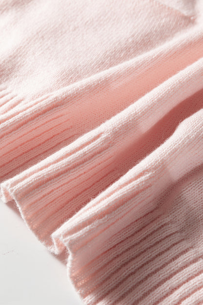 Dark Brown Ribbed Deep V Neckline Front Pocketed Loose Tunic Sweater Vest