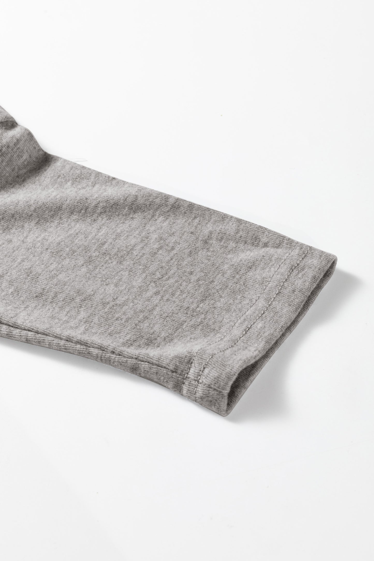 Four Leaf Clover Solid Color Extended Cuffs Long Sleeve Top