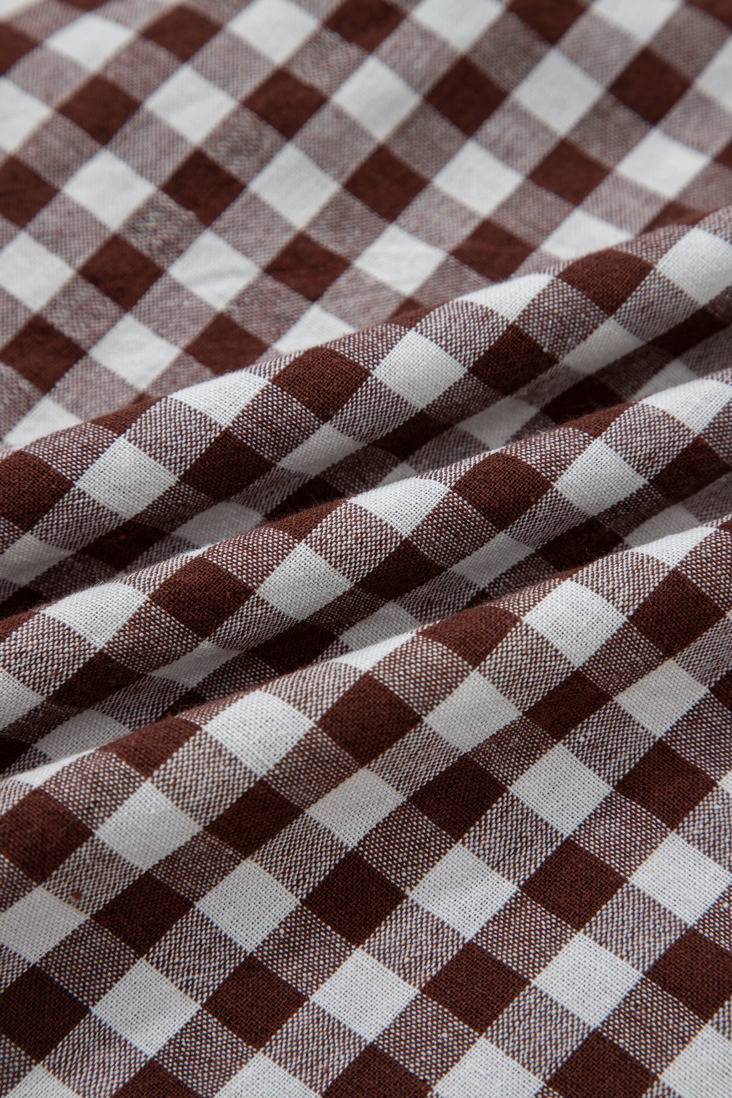 Coffee Plaid Print Full Zipper Cinched Waist Fit Flare Sleeveless Maxi Dress