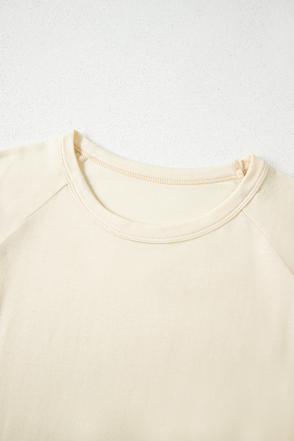 White Color Block Stitched Sleeve Loose T Shirt