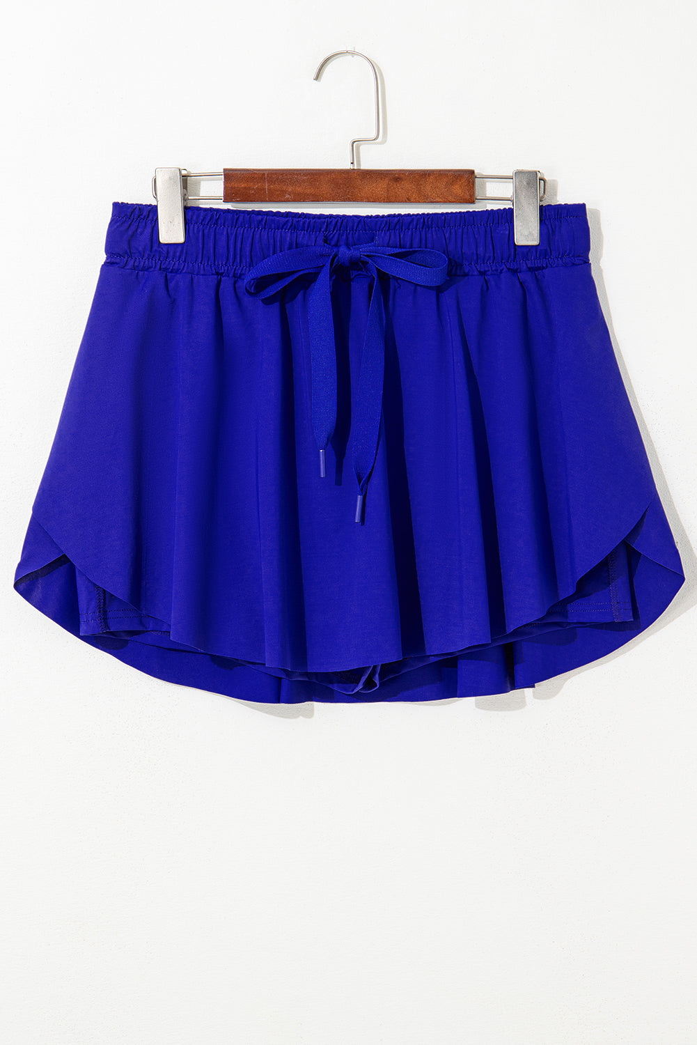 Dark Blue Drawstring Elastic Waistband Lined Tennis Skorts