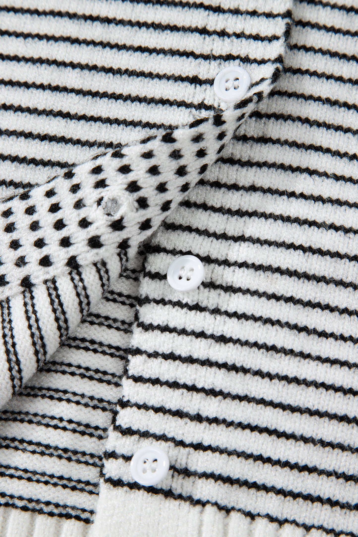 Black Stripe Contrast Trim Cap Sleeve Button Down Casual Cardigan