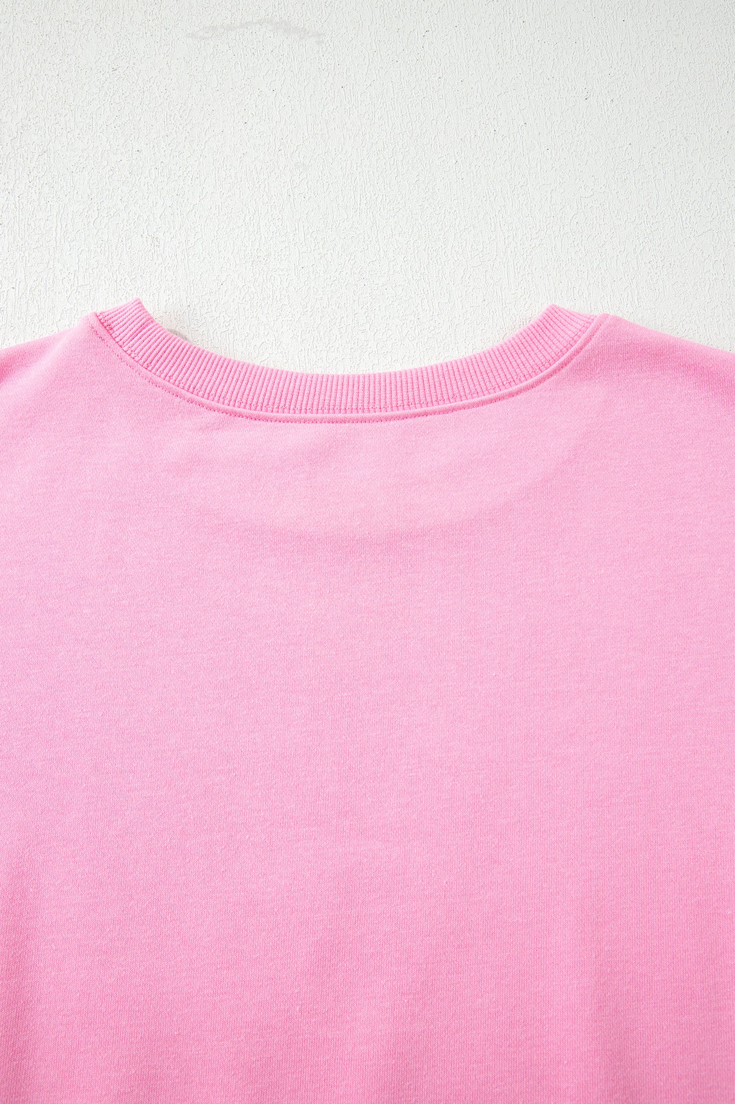 Pink Floral Bow Patched Exposed Seam Patchwork Slit Baggy Sweatshirt