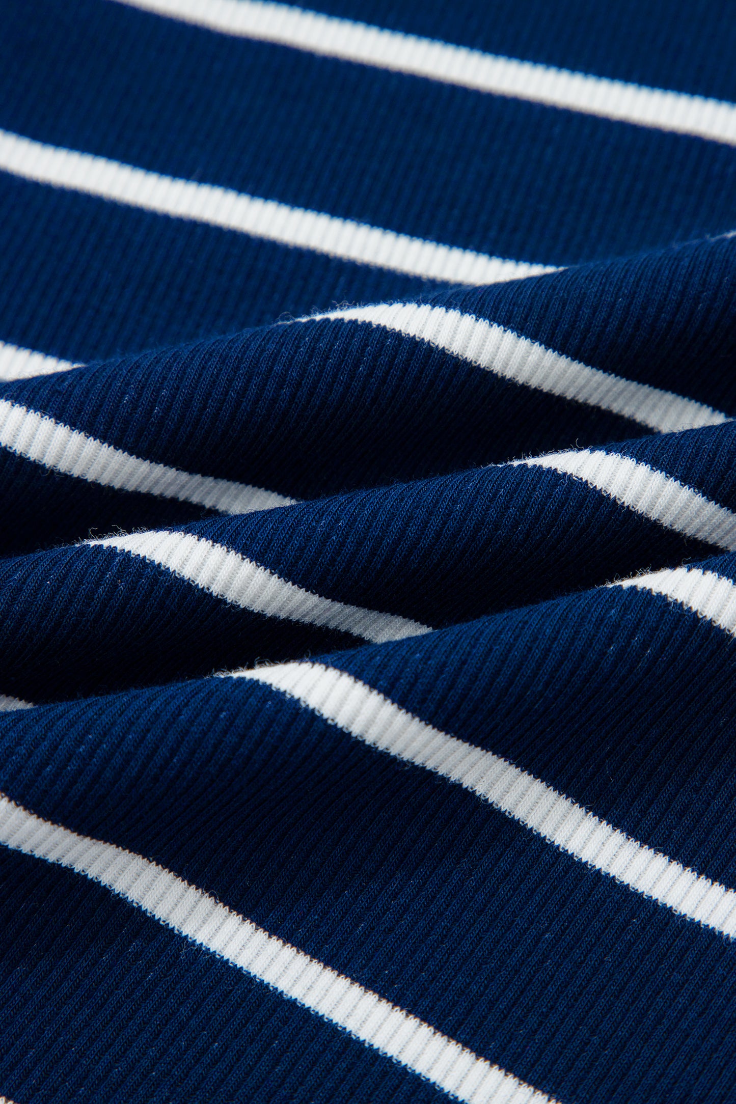 White Stripe Stand Collar V Neck Elastic Cuffs Half Sleeve Dolman Top