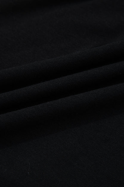 Black Plus Size Solid Color Bow Tie Peplum Tank Top