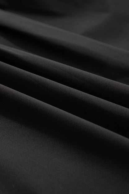 Black Plus Size Split Neck Leopard Trim Flounced Long Sleeve Blouse