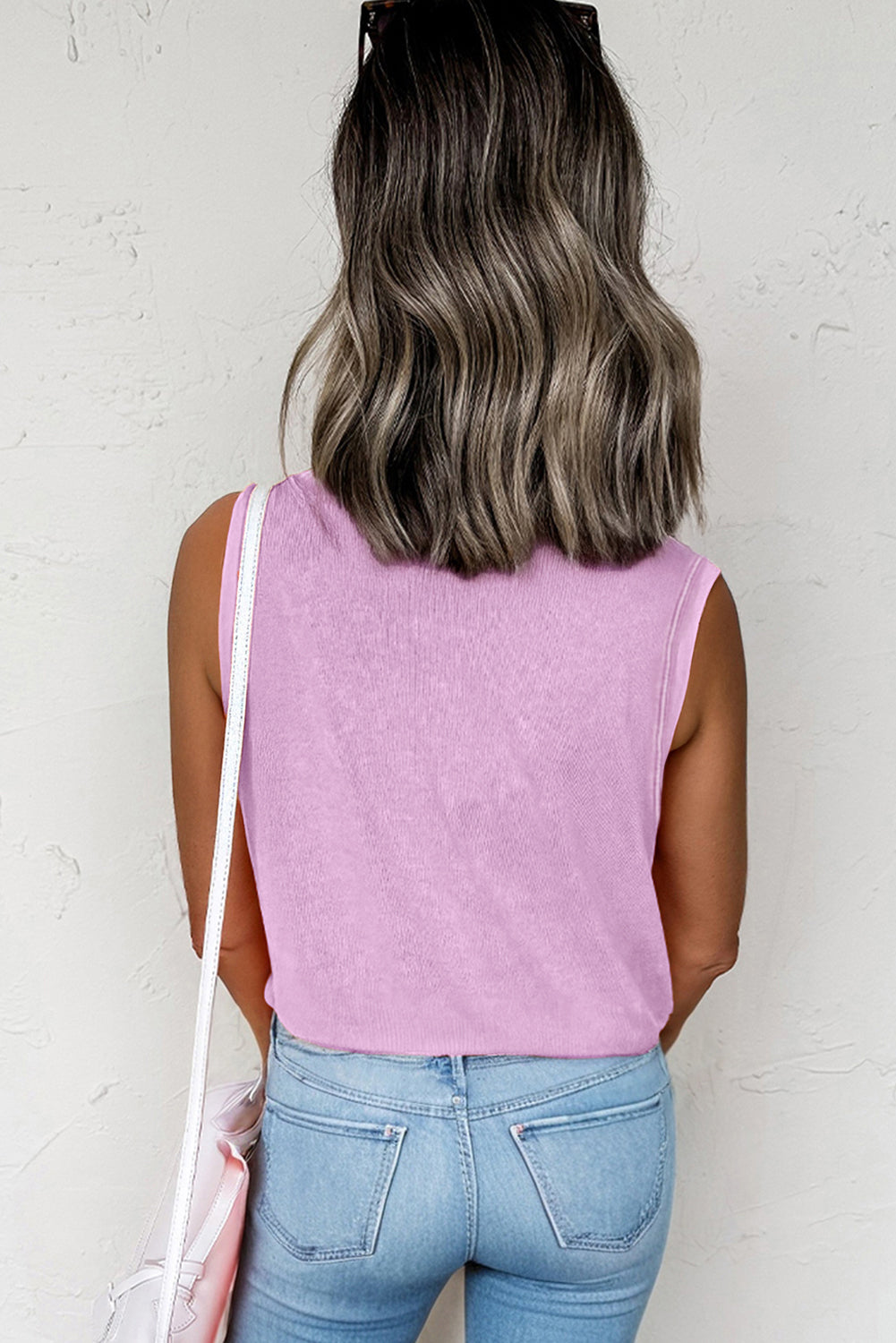 Phalaenopsis Mineral Wash Patched Chest Pocket Casual Tank Top