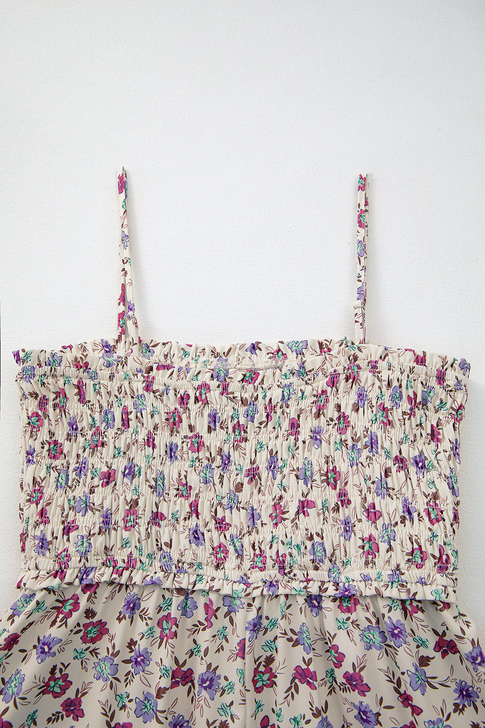 Multicolour Bohemian Ditsy Floral Smocked Fit Flare Sundress