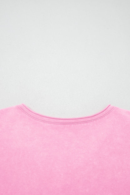 Sachet Pink Cotton Mineral Wash T Shirt