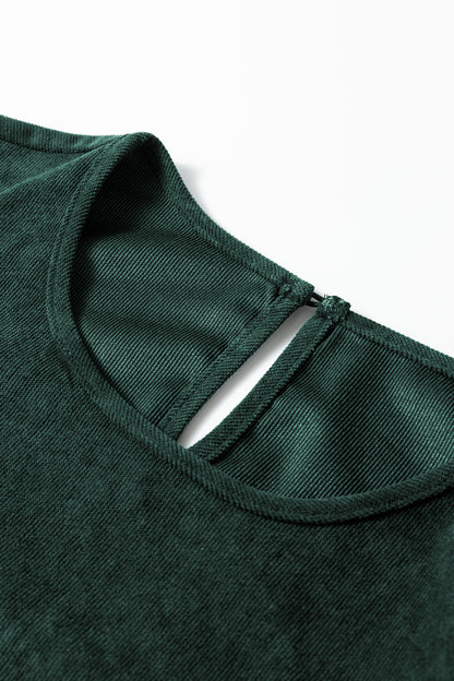 Mist Green Lantern Sleeve Tiered Mini Dress