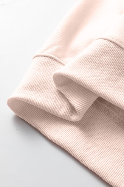 Apricot Pink Oversize Mock Neck Sweatshirt
