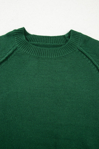 Evergreen Raglan Sleeve Crew Neck Sweater