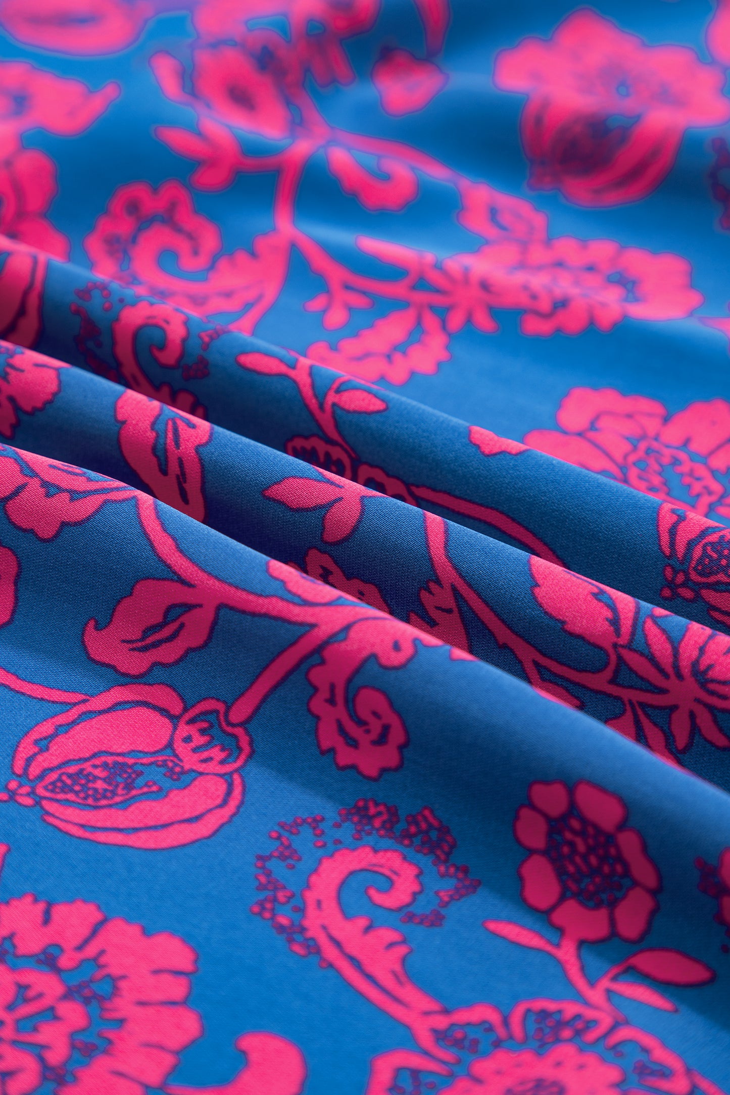 Blue Floral Print Twisted V Neck Tied Backless Maxi Dress