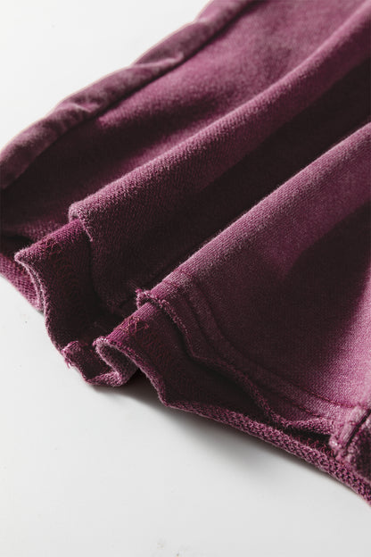 Ashleigh Blue Careys Mineral Wash Tiered Wide Leg Patchwork Drawstring Pants