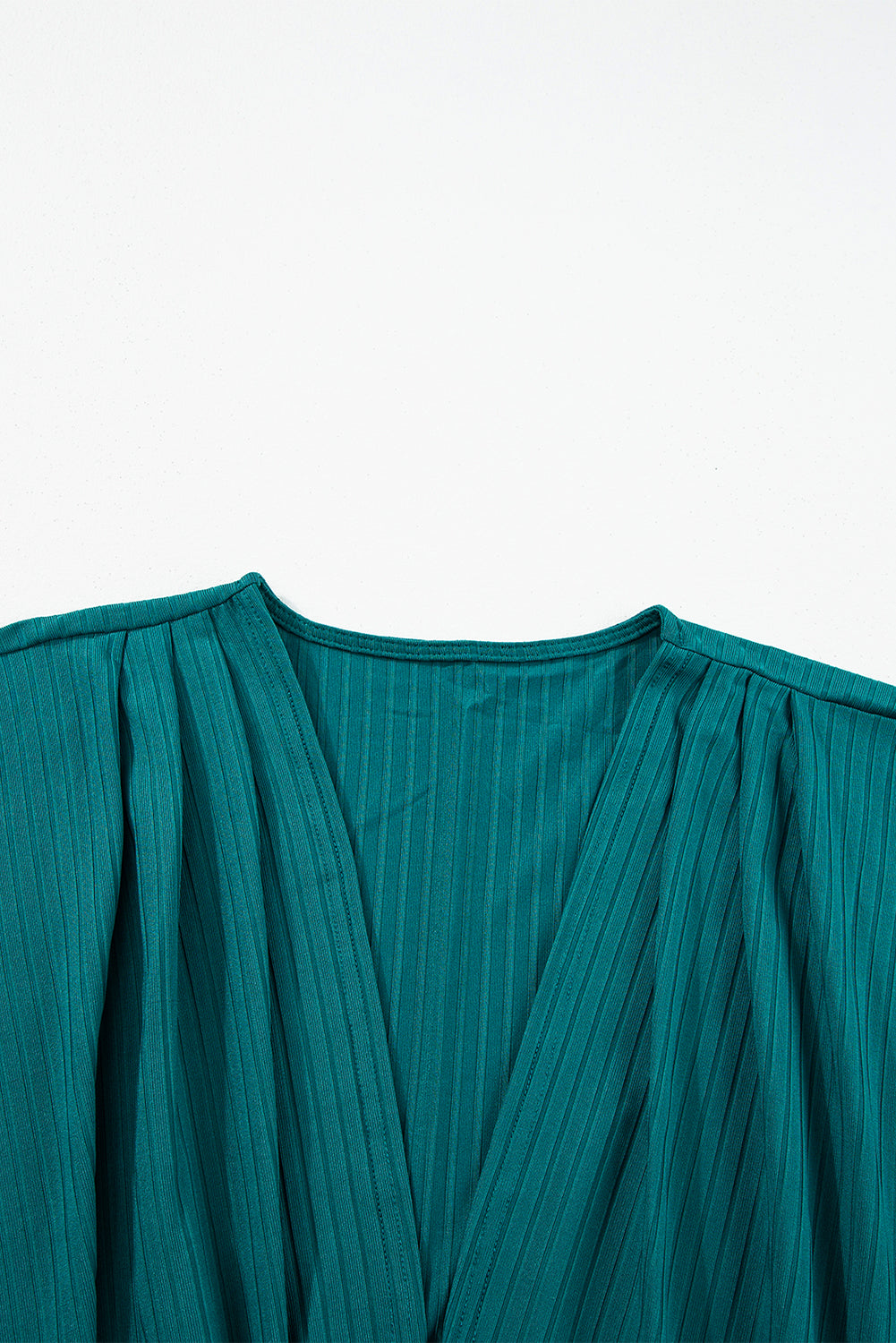 Green-2 Shimmer Ribbed Texture Plus Size Cardigan