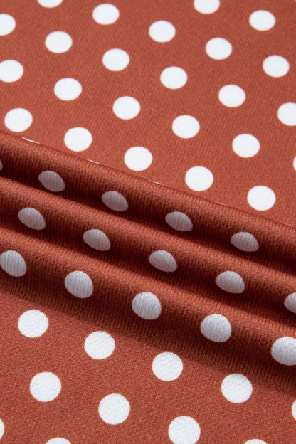 Brown Polka Dot Print Short Set