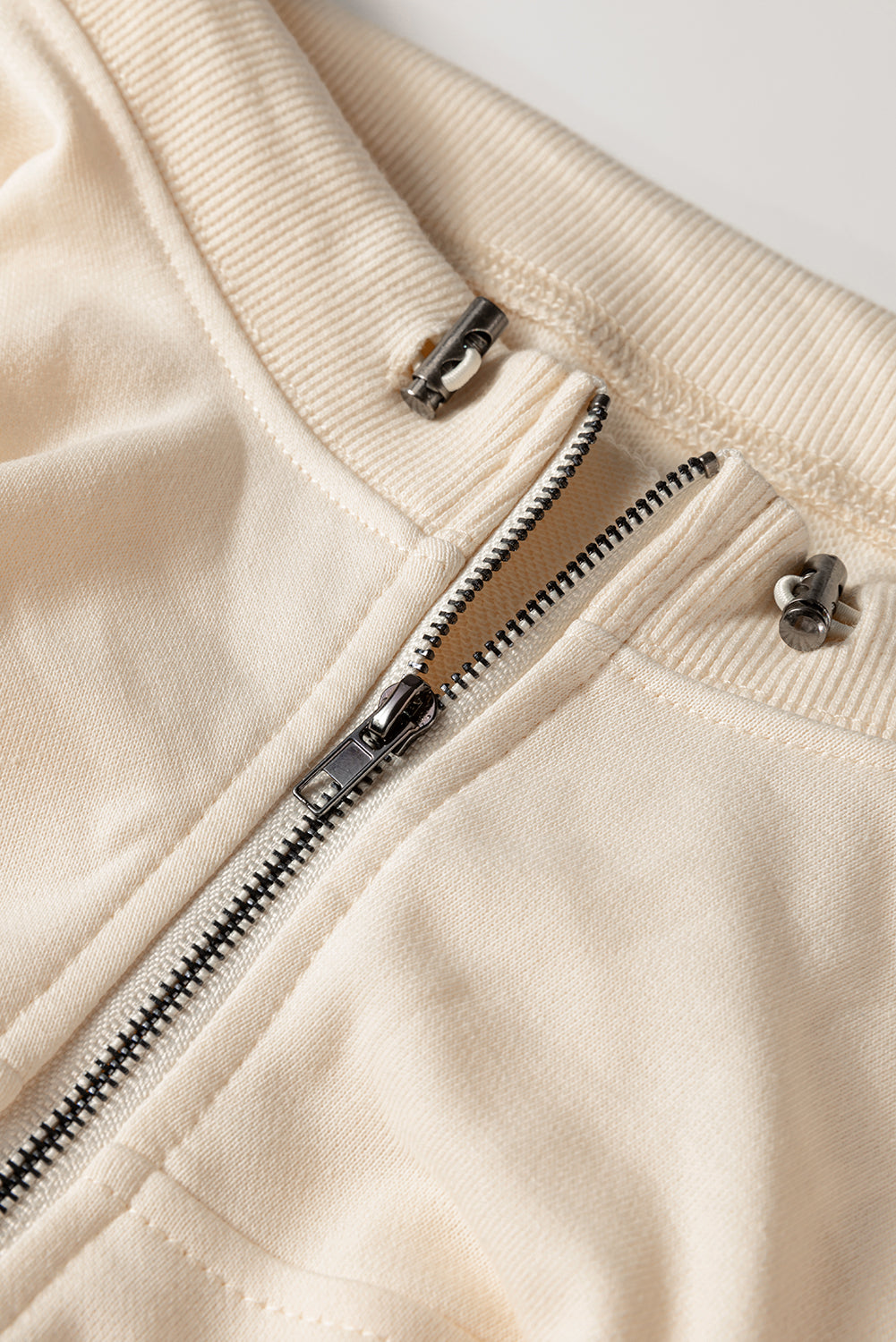 Parchment Checkered Patchwork Kangaroo Pocket Half Zipper Hoodie