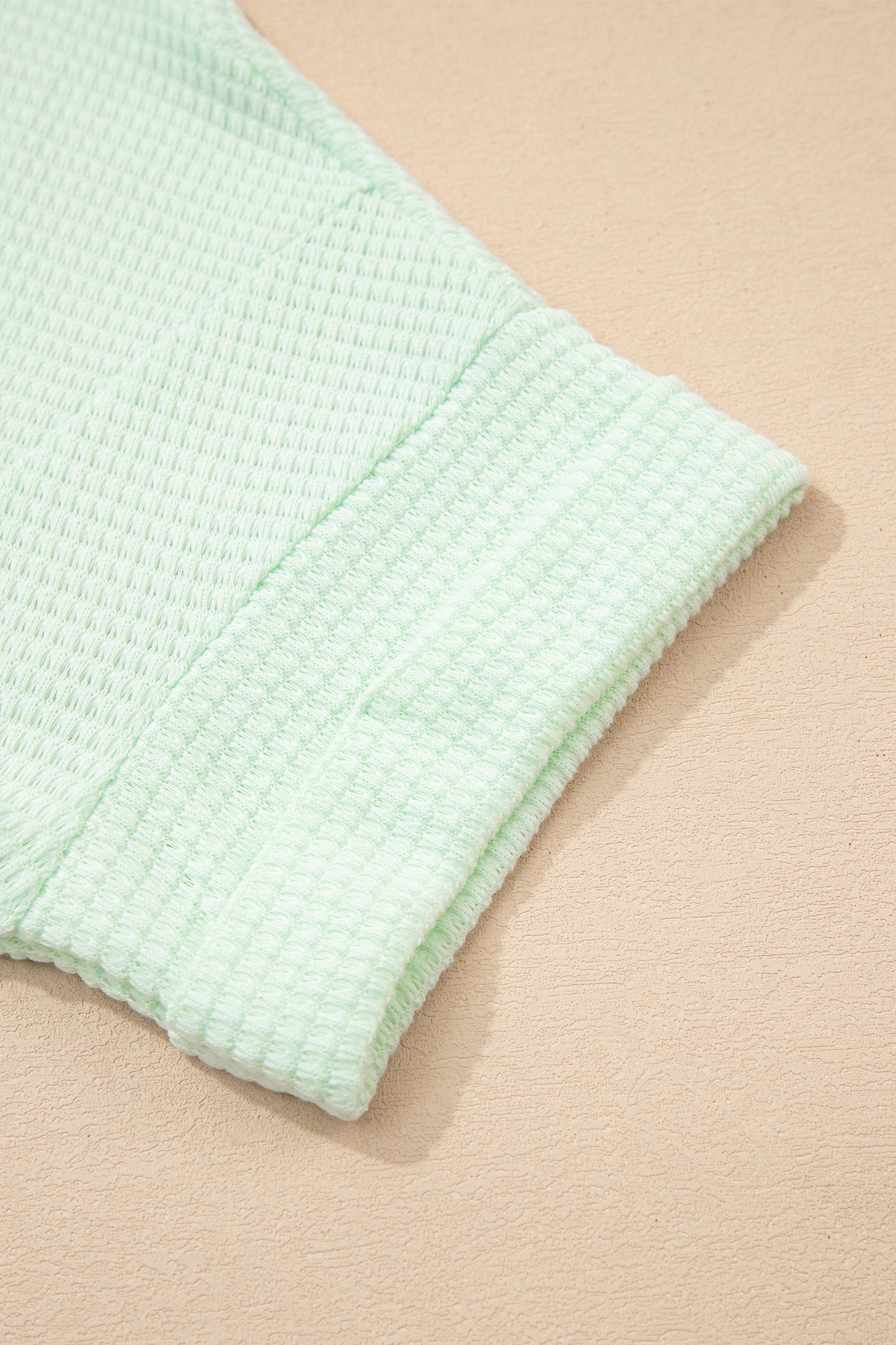 Wisteria Waffle V Neck Short Sleeve Knit Top