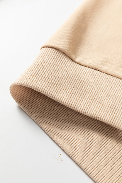 Parchment Embroidered Flower Pattern Drop Shoulder Sweatshirt