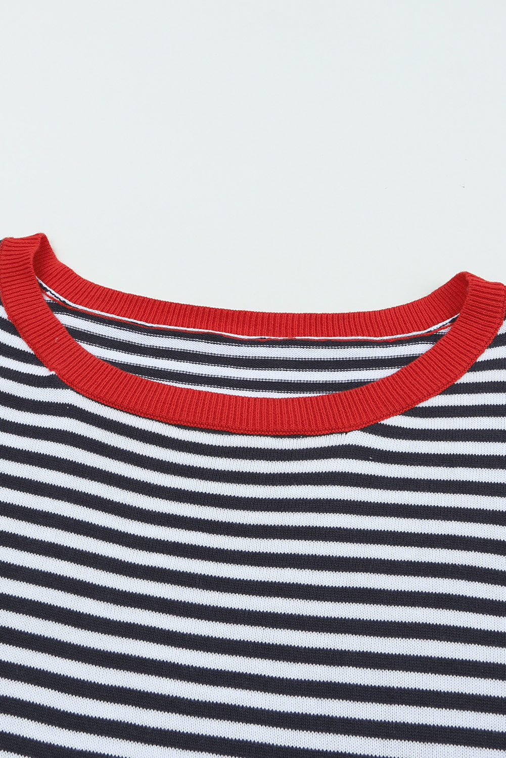 Stripe Striped Contrast Trimmed Drop Shoulder Sweater