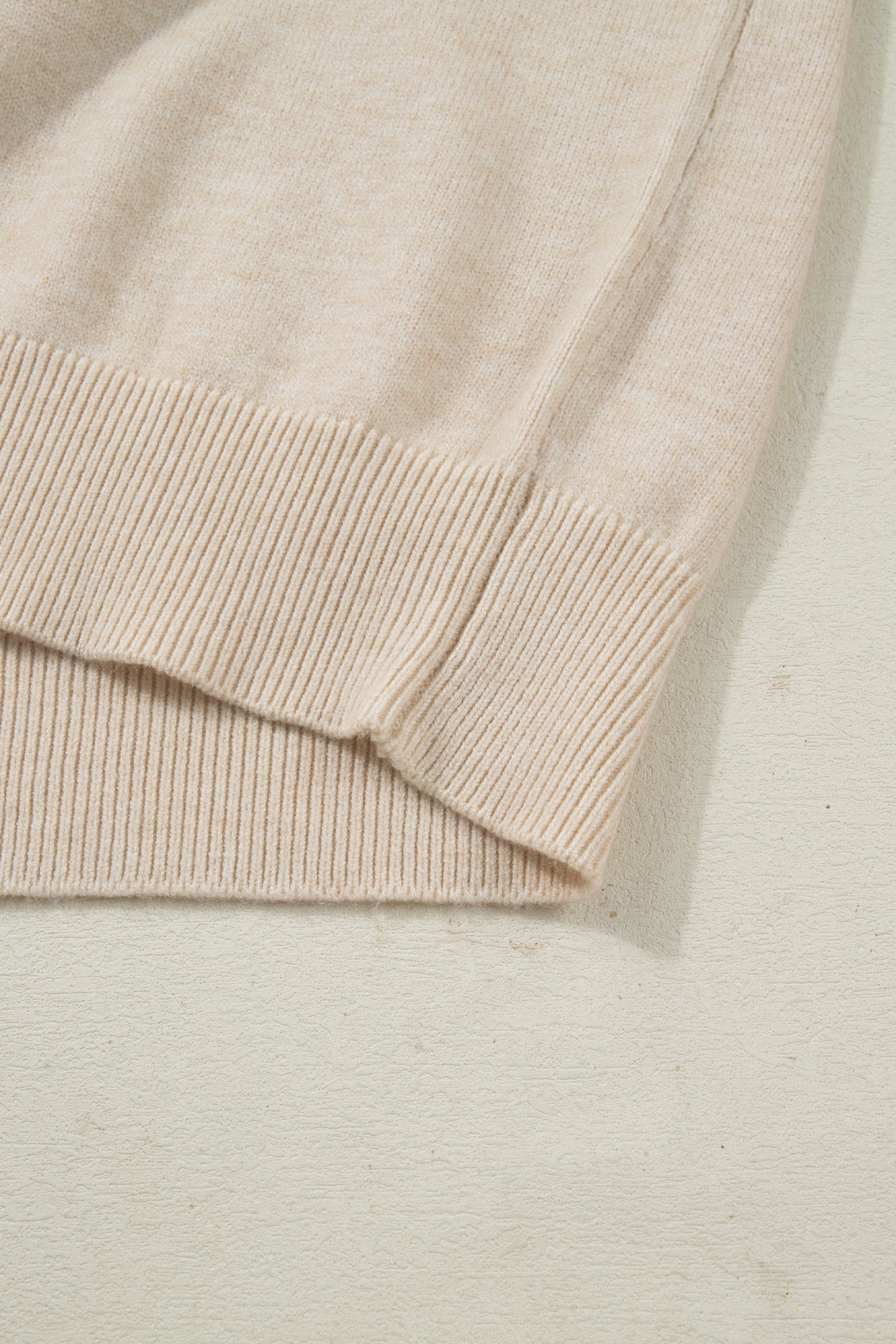 Jet Stream Lace Trim Patchwork Buttoned Cuffs Loose Sweater