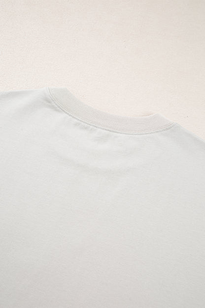 Casual Oversize Big Bow Printed Drop Shoulder Tunic Casual Tee