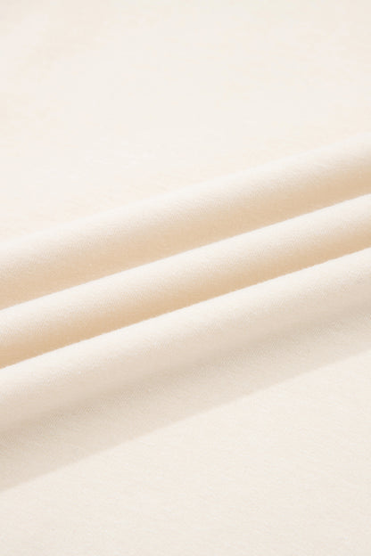 Apricot Camo Print Patchwork Sleeve Raw Hem Plus Size Sweatshirt