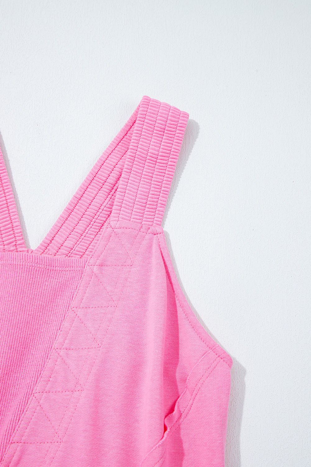 Bonbon Mineral Wash Raw Seam Patchwork Wide Leg Loose Jumpsuit