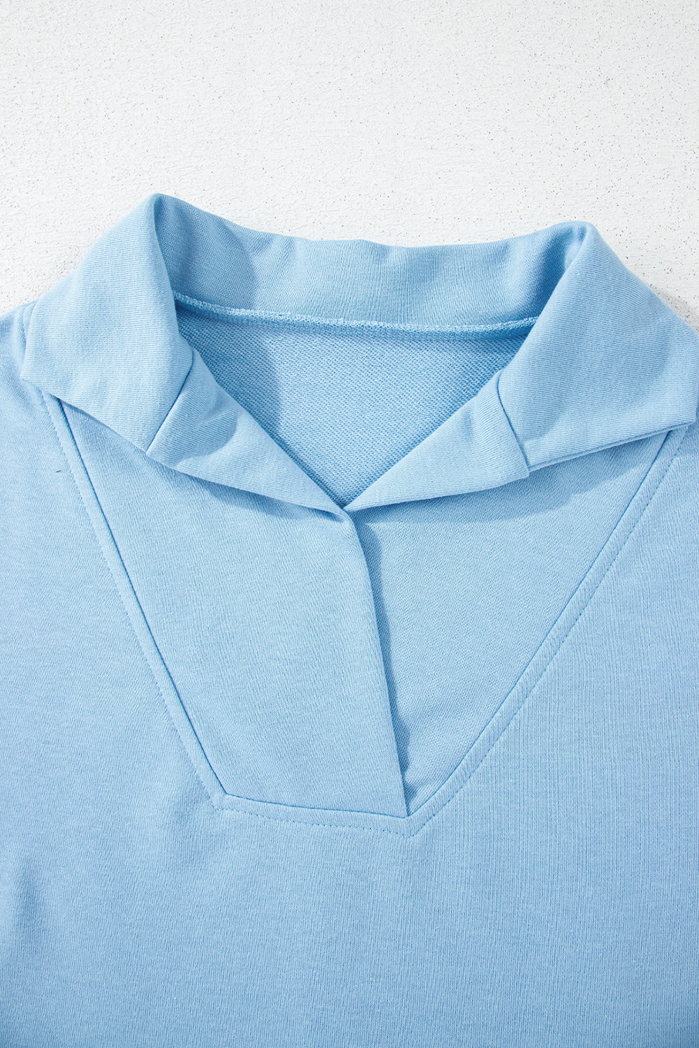 Sky Blue Rainbow Colorblock Collared Short Sleeve Top 2 Piece Shorts Set