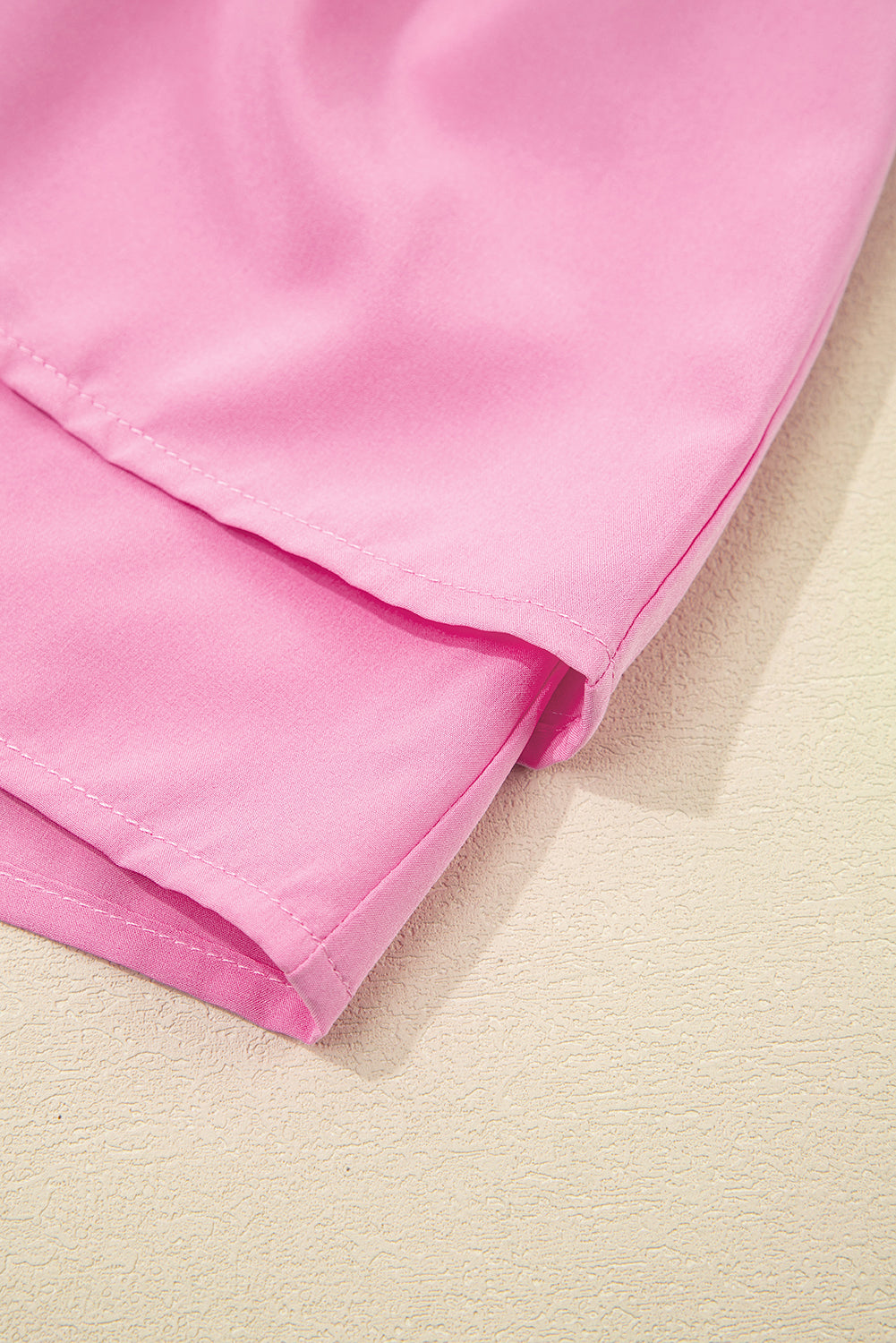 Bright Pink Crossed Waist Tiered Flowy Shorts