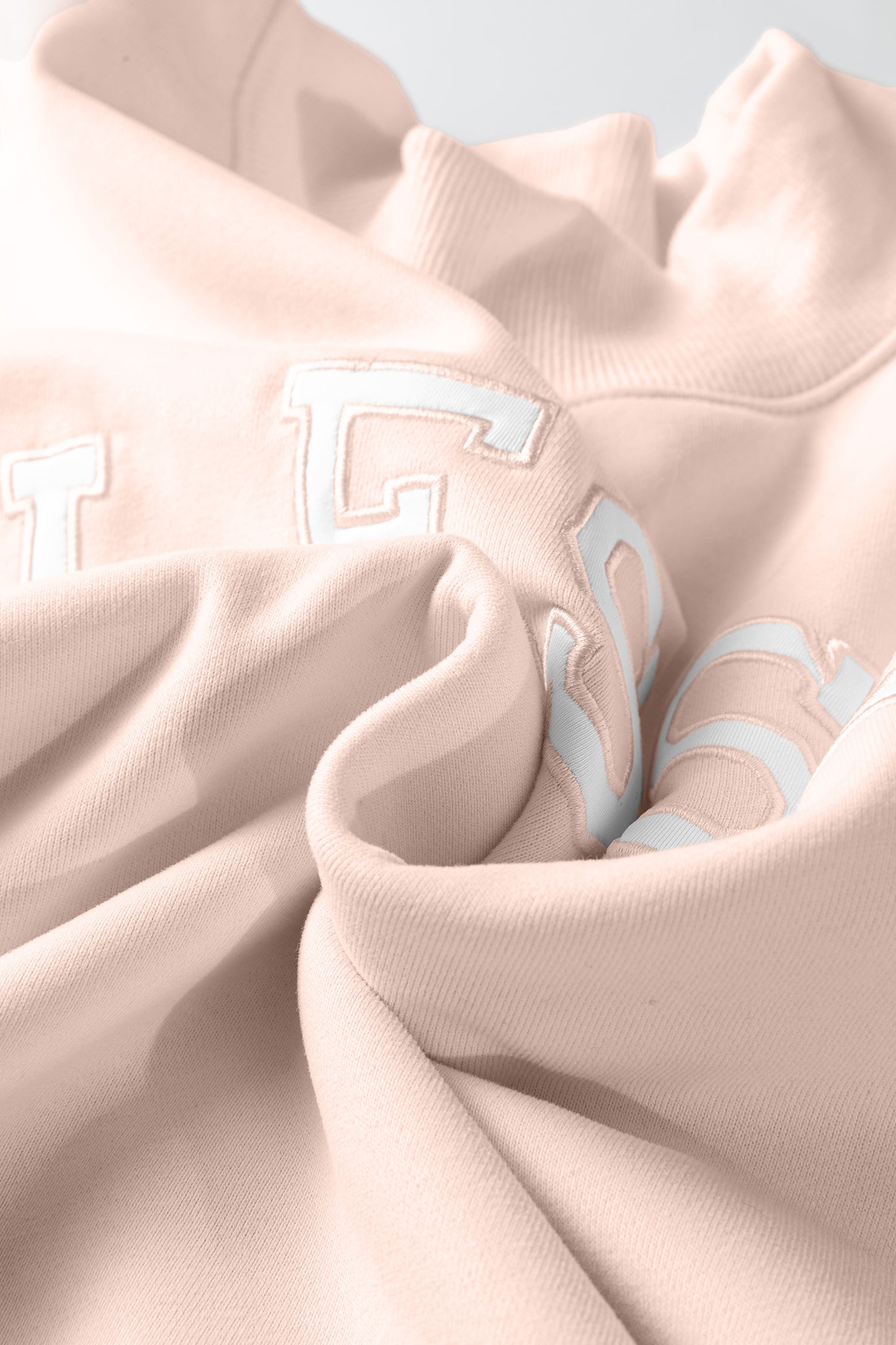 Apricot Pink Oversize Mock Neck Sweatshirt