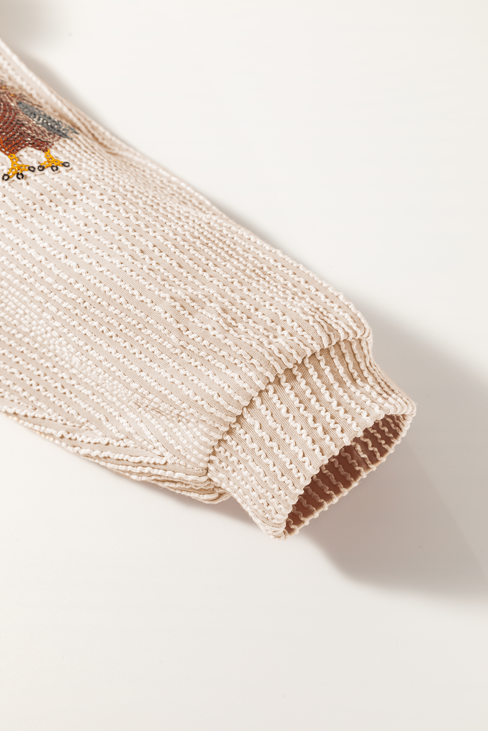 Parchment Thanksgiving Sequined Turkey Corded Knit Loose Fit Shorts Set