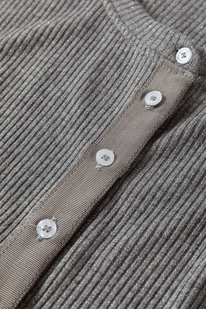 Sleet Ribbed Knit Button Down Slim Cardigan