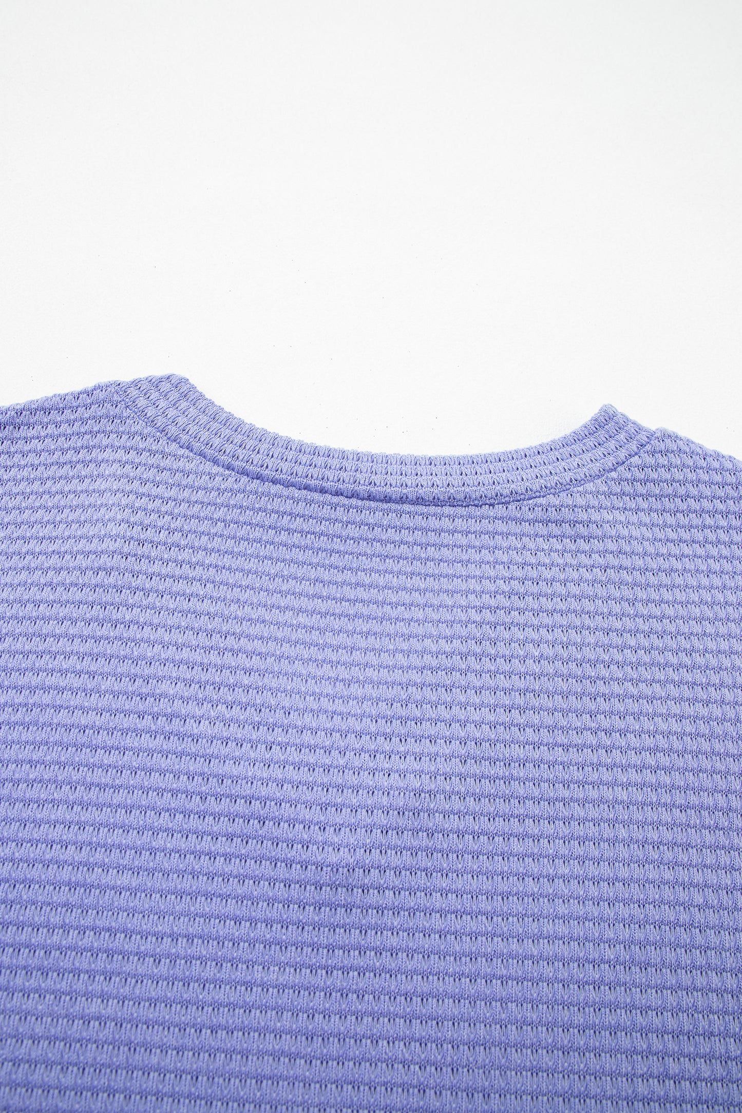 Wisteria Waffle V Neck Short Sleeve Knit Top