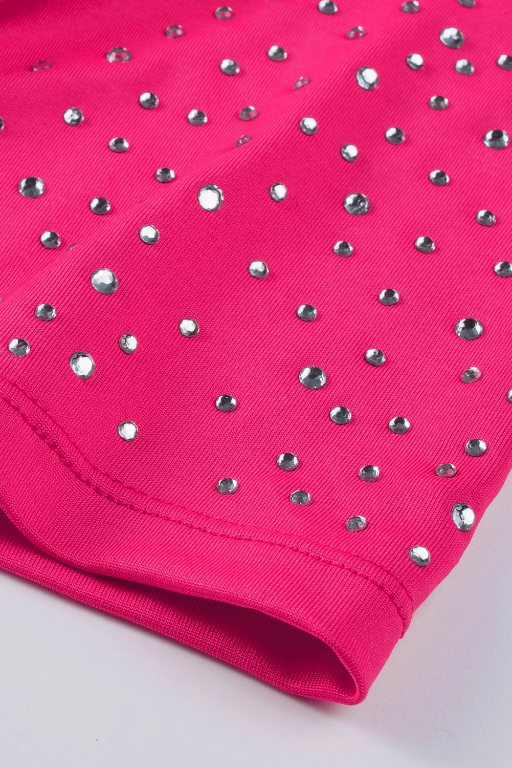 Rose Rhinestone Allover Round Neck Short Sleeve Bodysuit