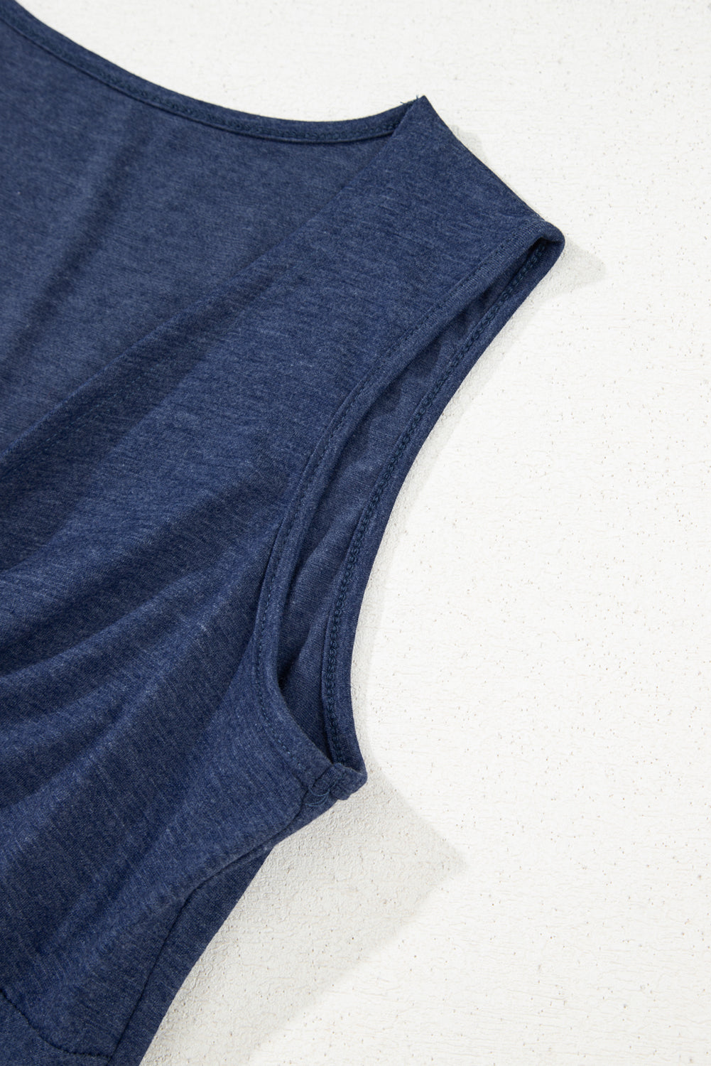 Dirty blue Twisted Bust V Neck Sleeveless Dress