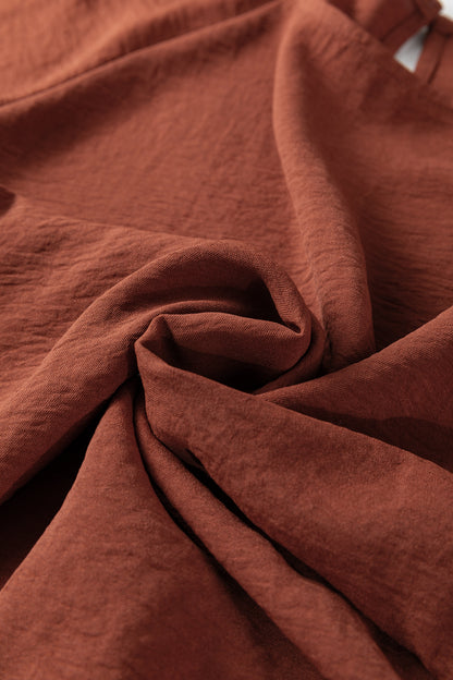 Clay Leopard Detail Loose Bracelet Sleeve Top