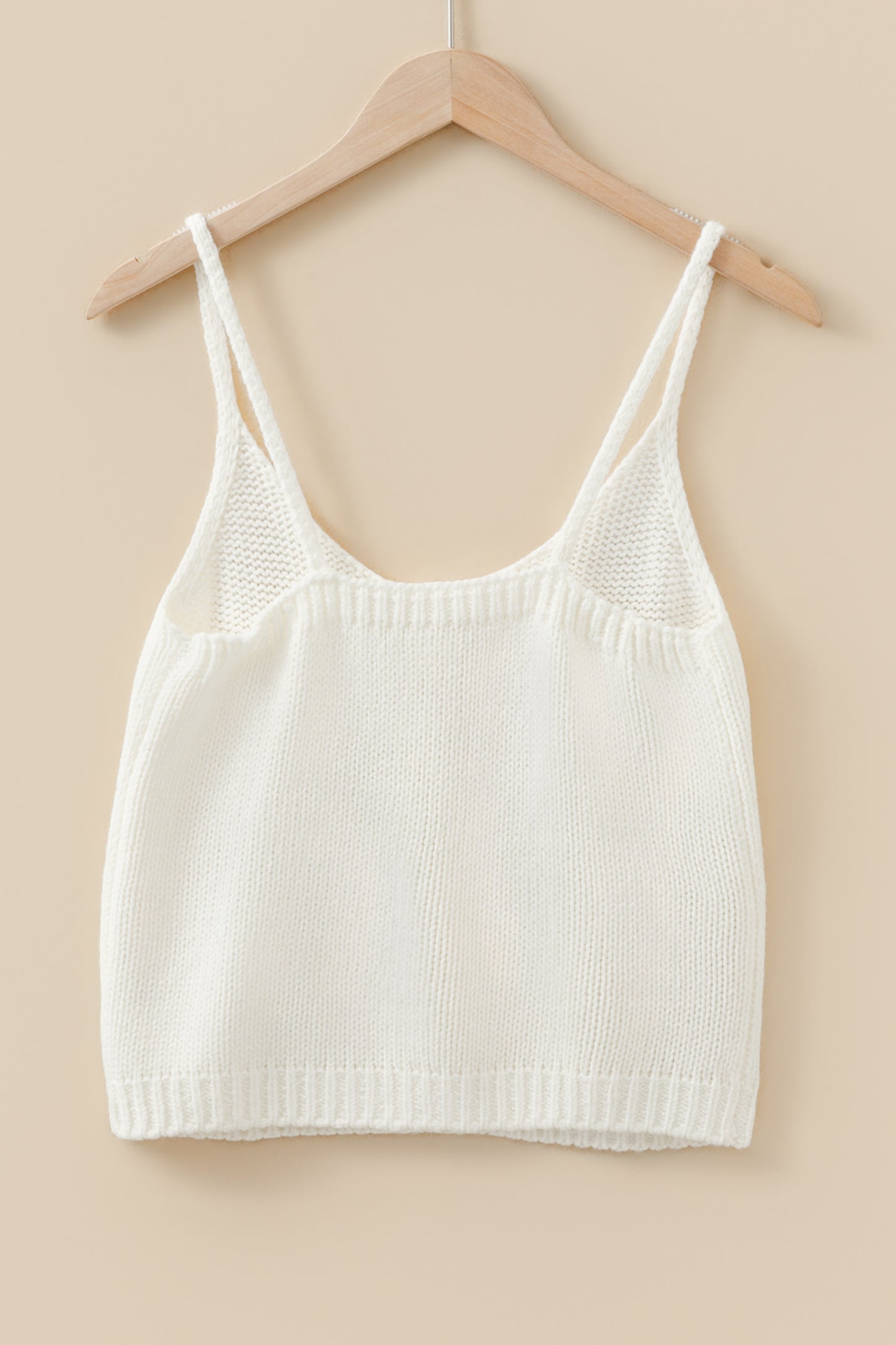 White 3D Flower Spaghetti Straps Sweater Vest