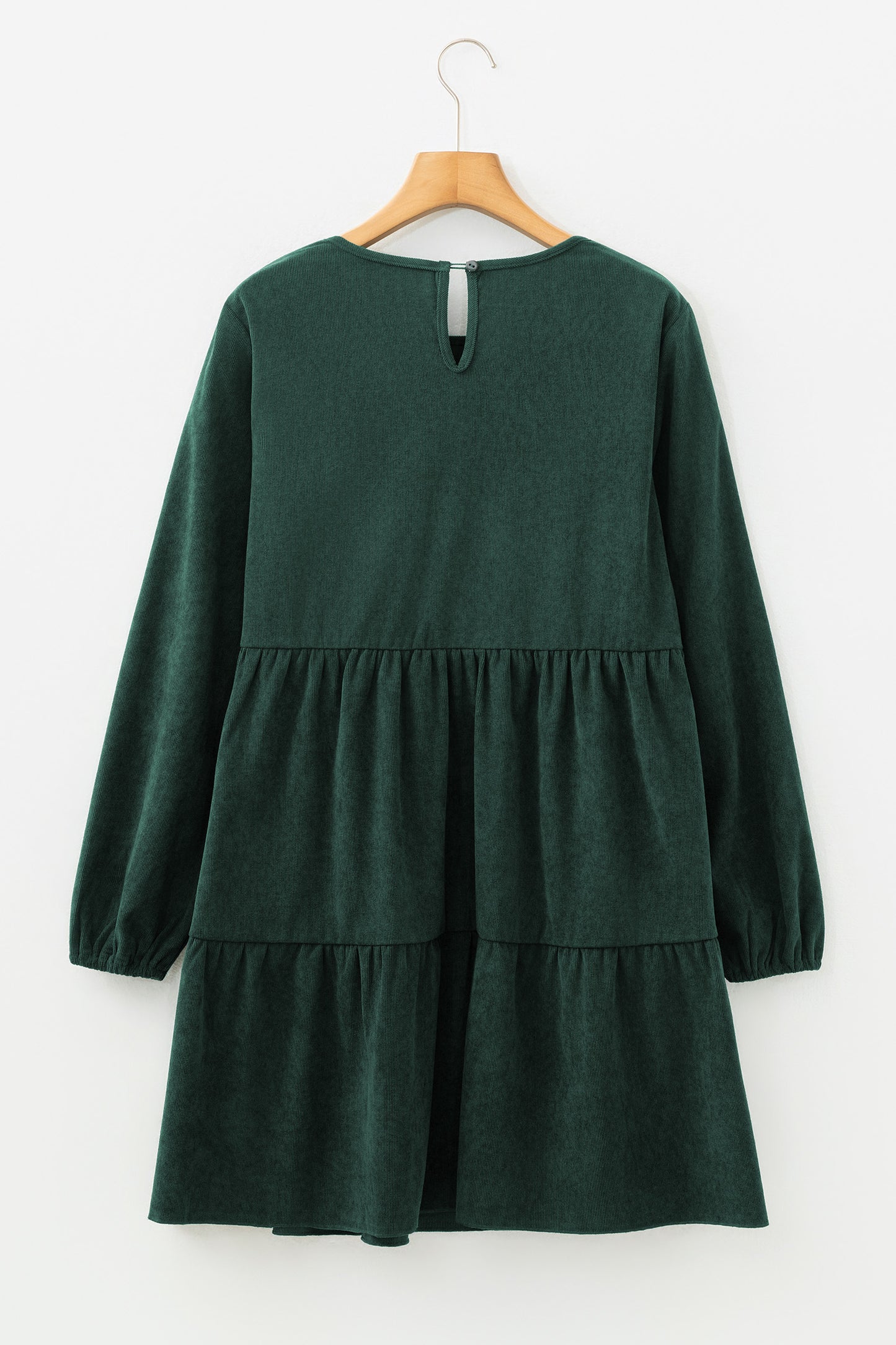 Mist Green Lantern Sleeve Tiered Mini Dress
