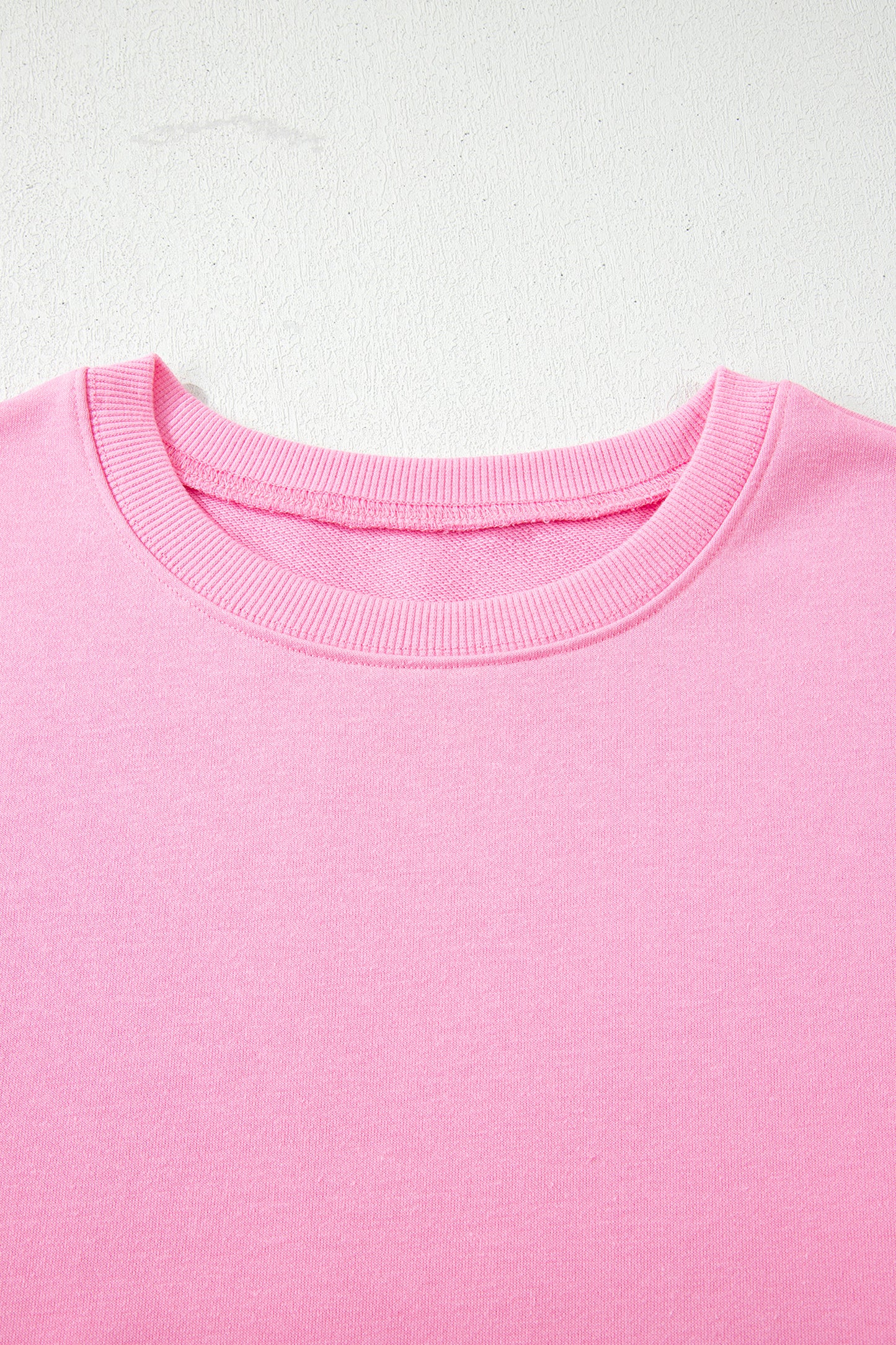 Pink Floral Bow Patched Exposed Seam Patchwork Slit Baggy Sweatshirt